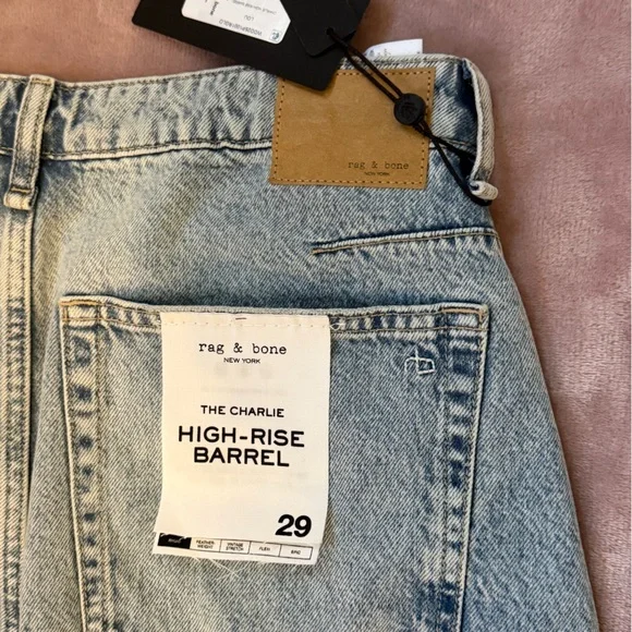 NWT rag & bone Charlie High-Rise Barrel Jeans size 29 - Picture 8 of 9